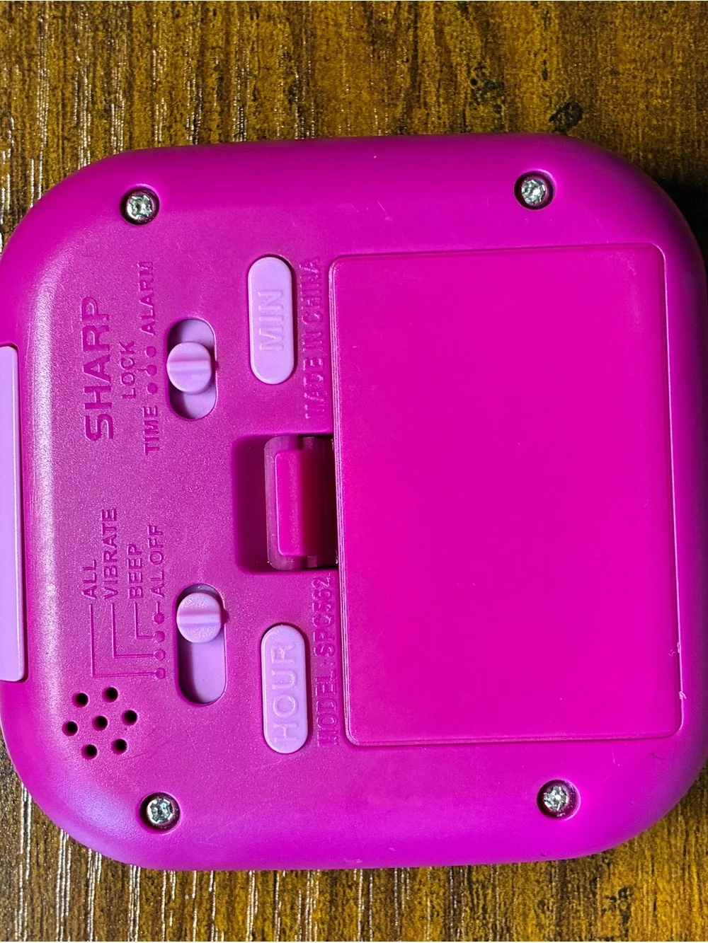 Pink alarm clock